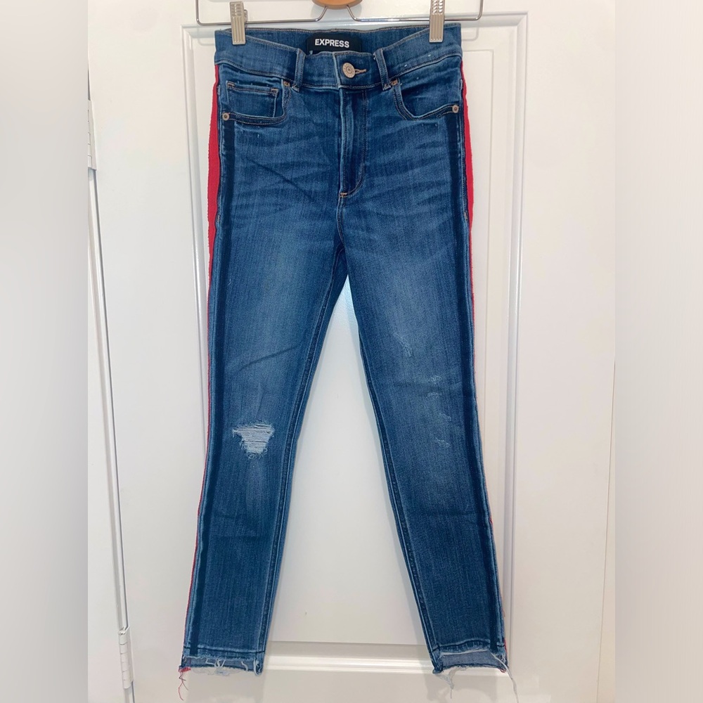 EXPRESS Stretch Ankle Highrise Jean Leggings Petite